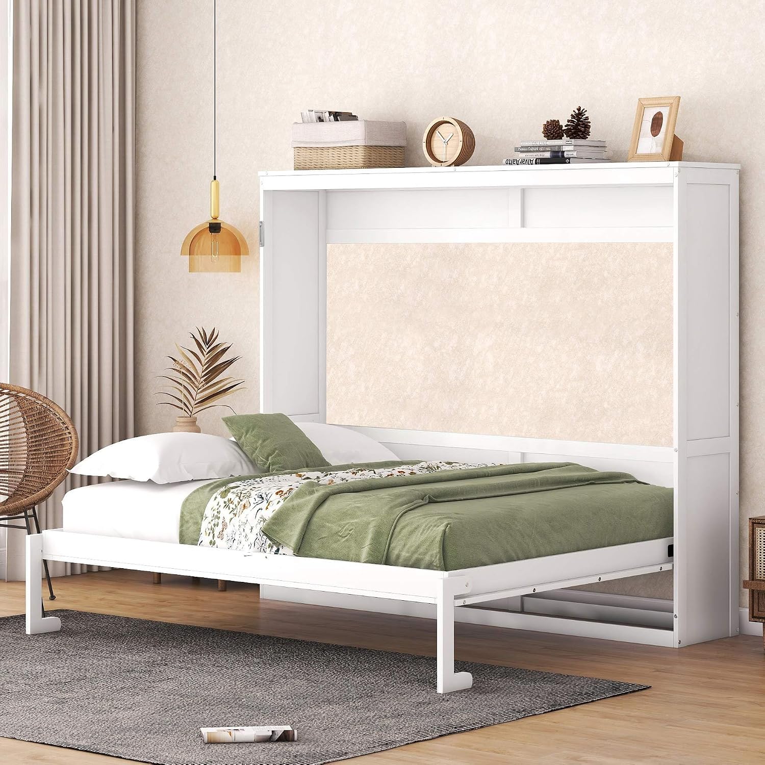 Home Office Guest Room - سرير حائط كامل الحجم موفر للمساحة،